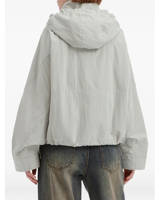 B+ AB White Hooded Oversized Jacket