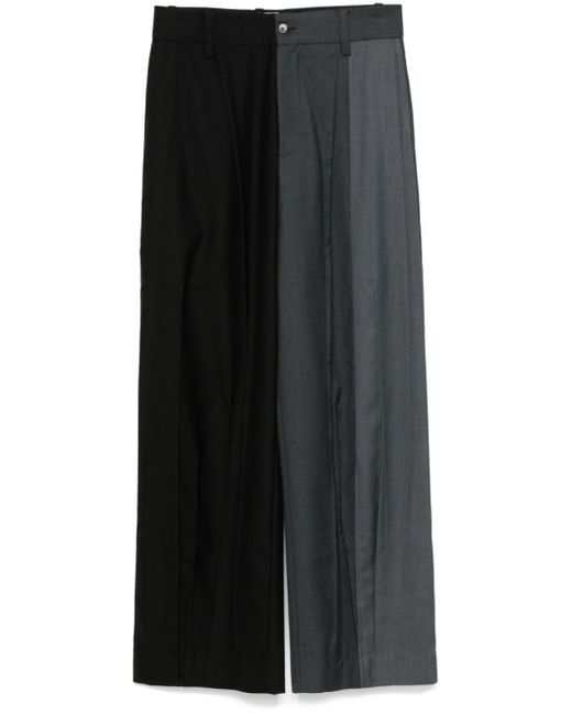 Feng Chen Wang Black Pleated Tailored Trousers for men