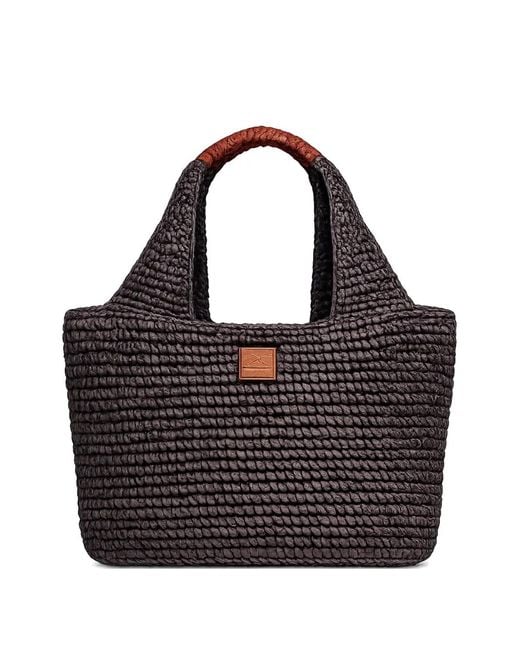 Sundek Black Maxi Logo-Patch Tote Bag