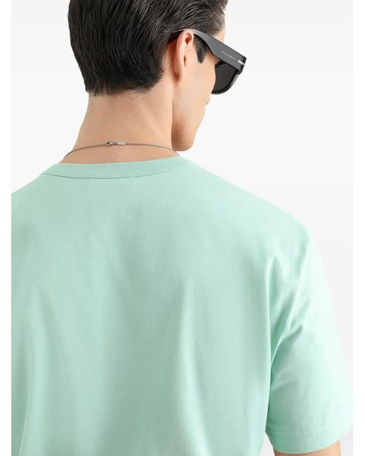 Dolce & Gabbana Green Cotton T-Shirt With Dg Embroidery for men