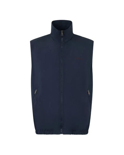 Bally Blue Logo-Embroidered Elasticated-Hem Vest for men