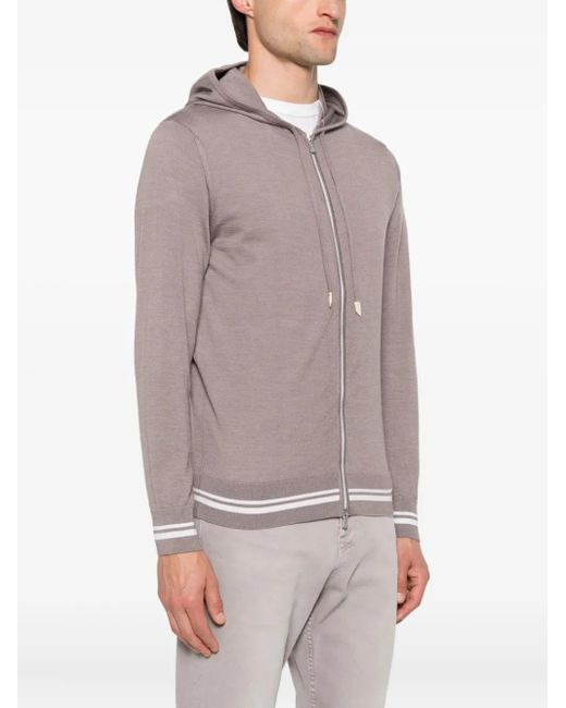 Eleventy Brown Zip-Up Hoodie for men