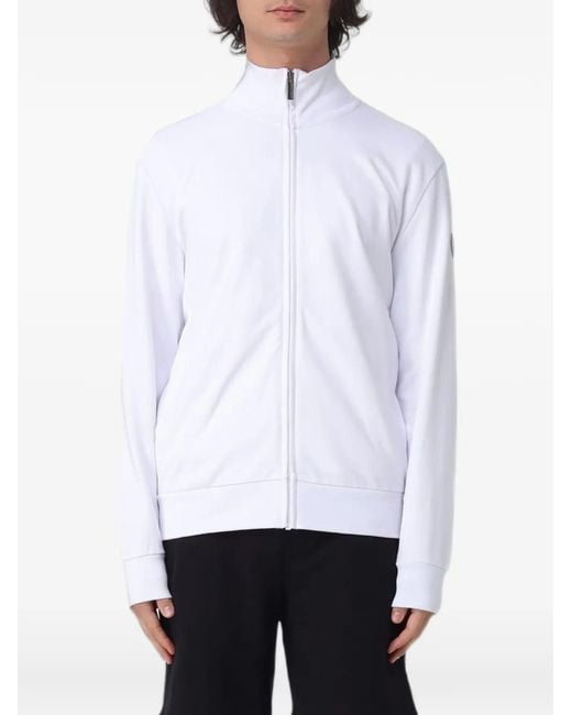 Colmar White Zip-Up Logo-Patch Hoodie for men