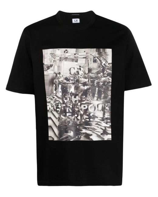 C P Company T-Shirt mit Foto-Print in Black für Herren