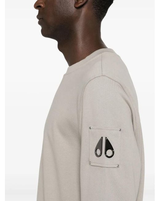 Moose Knuckles Gray Logo-Plaque Sweatshirt for men