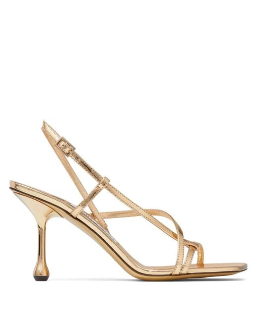 Sandalias Etana con tacón de 80 mm Jimmy Choo de color Metallic