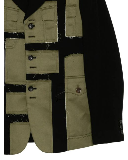 Comme des Garçons Green Patch-Work Blazer for men