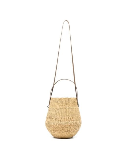 Muuñ Metallic Oriane Woven Straw Tote Bag