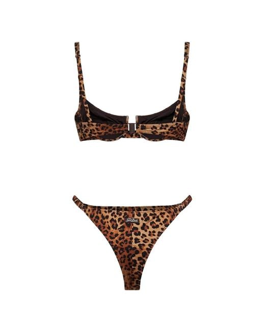 Mc2 Saint Barth Brown Perlamir Leopard-Print Bikini