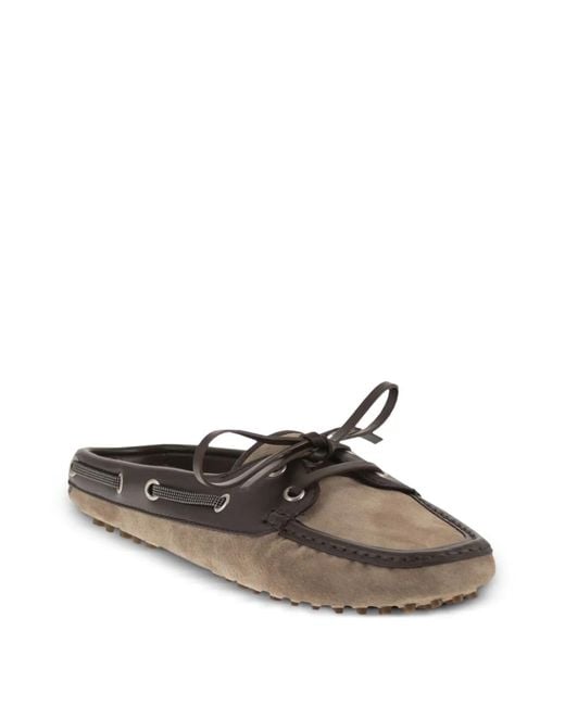 Brunello Cucinelli White Suede Mules
