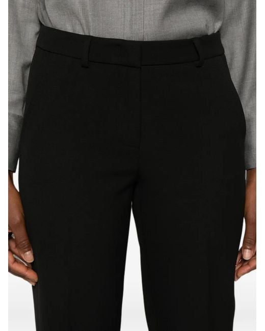 Peserico Black Belt-Loops Tailored Trousers