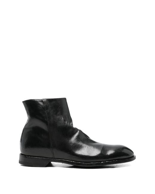 Officine Creative Black Zip-Up Boots for men