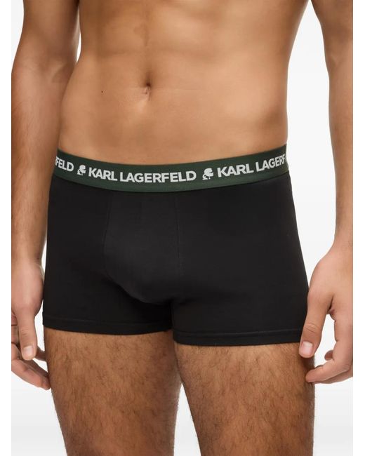 Karl Lagerfeld Black Logo-Waistband Boxers (Set Of Three) for men
