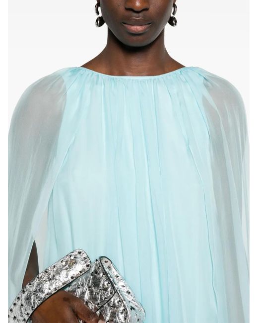 Max Mara Blue Silk Midi Dress