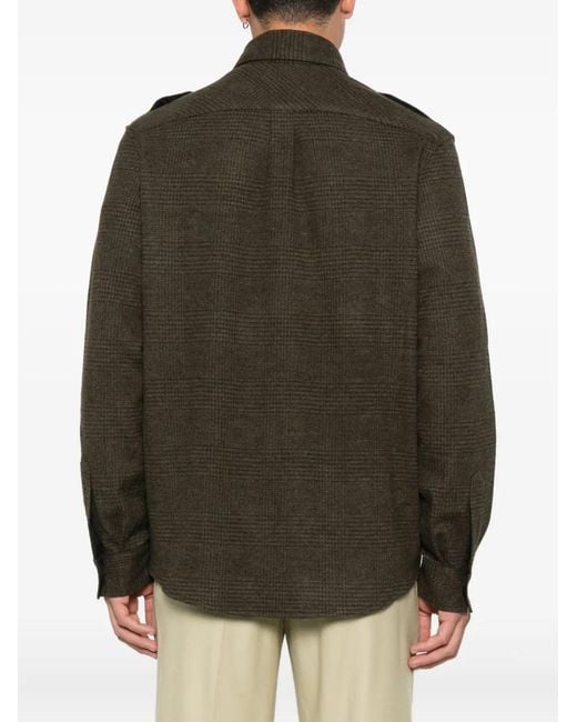 Sease Green Flap-Pocket Shirt Jacket for men