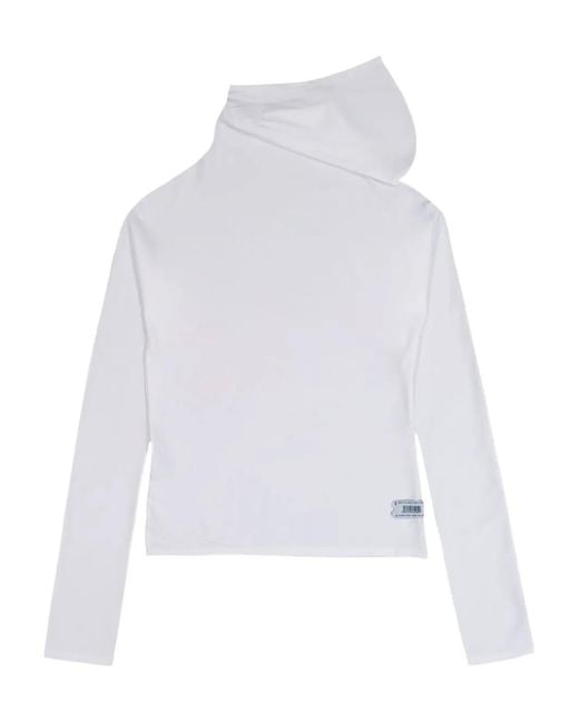 PROTOTYPES White Logo-Print Hoodie