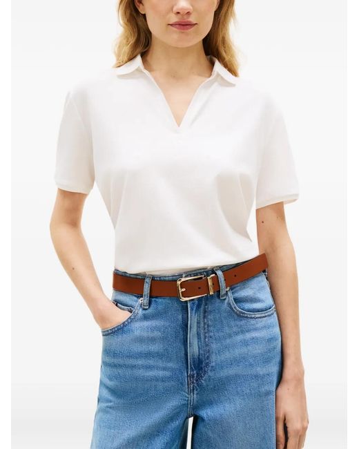 Tommy Hilfiger White V-Neck Short-Sleeve Polo Shirt