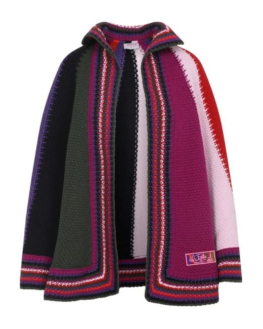 Emilio Pucci Purple Wool Cape