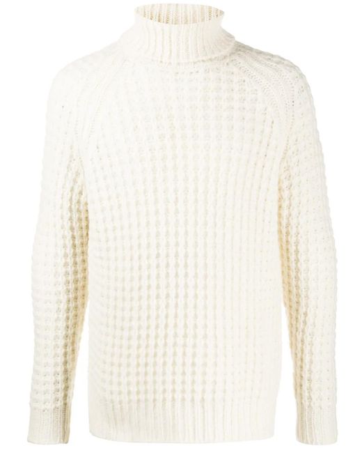 Roberto Collina Multicolor Waffle-Knit Roll-Neck Jumper for men