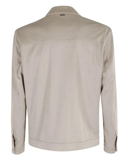 Herno Gray Patch-Pocket Shirt Jacket for men