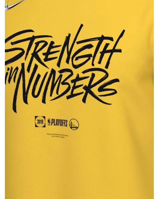 Nike Yellow Nba Golden State Warriors Dri-Fit "2019 Playoffs Bound Mantra" T-Shirt for men