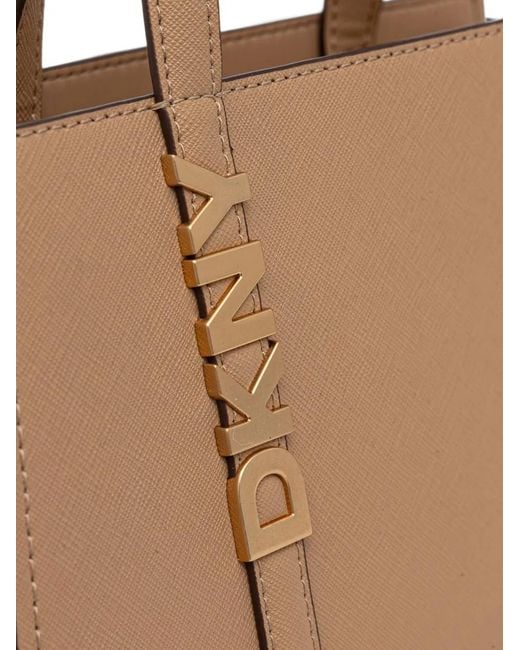 DKNY Natural Avril Logo-Plaque Mini Tote Bag