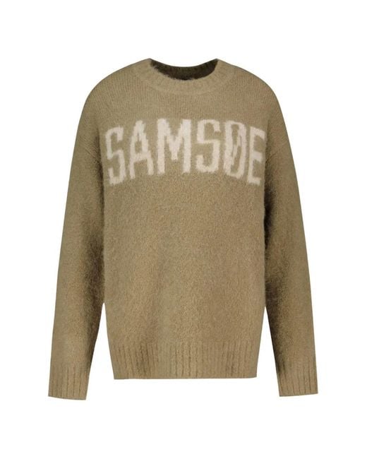 Samsøe & Samsøe Green Sajeanne Logo-Intarsia Sweater