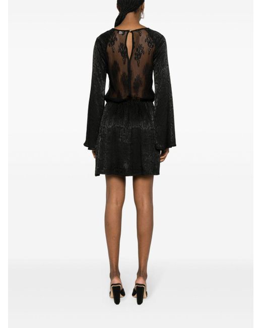 Liu Jo Black Patterned Jacquard Mini Dress