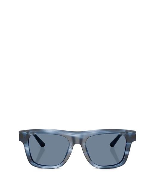 Dolce & Gabbana Blue Striped Square-Frame Sunglasses for men