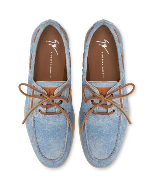 メンズ Giuseppe Zanotti デニム デッキシューズ Blue