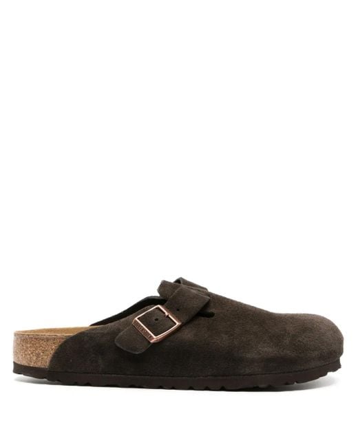 Birkenstock メンズ ブラウン Boston スエード クロッグサンダル