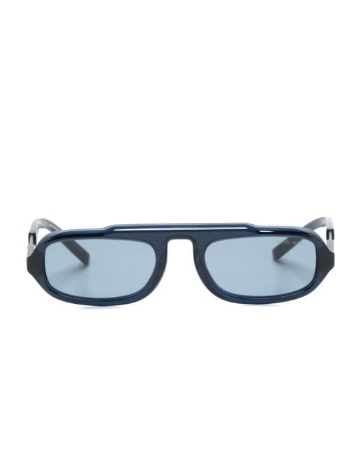 Giorgio Armani Blue Oval-frame Sunglasses for men