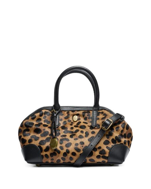 Borsa Tote Josephine Leopardata di Ash in Black