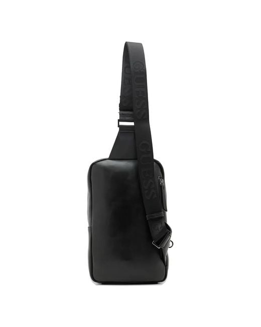Guess Black Mini Boston Crossbody Backpack for men