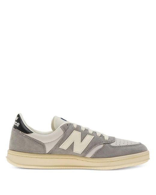 New Balance White T500 Suede Leather Sneakers for men
