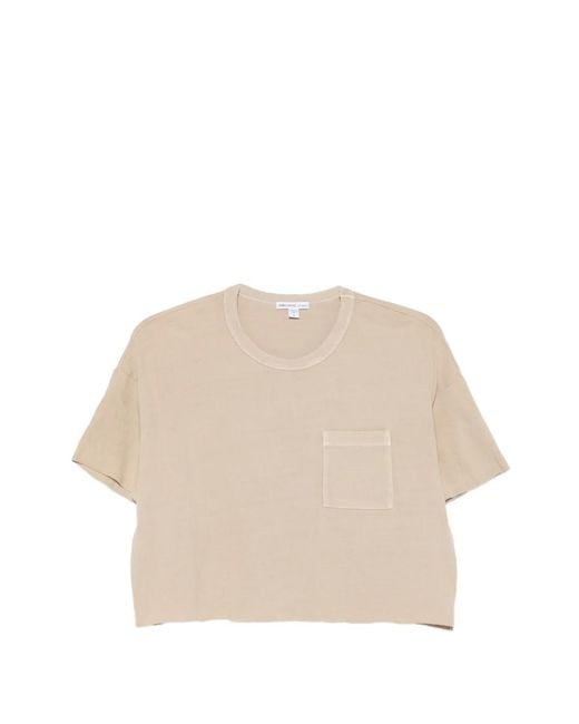James Perse Natural Pocket Cropped T-Shirt