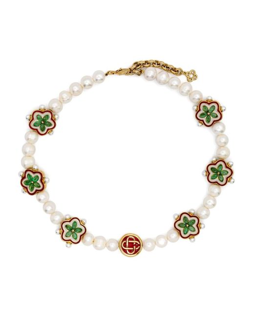Casablancabrand Gradient Flower Halskette mit Perlen in White für Herren