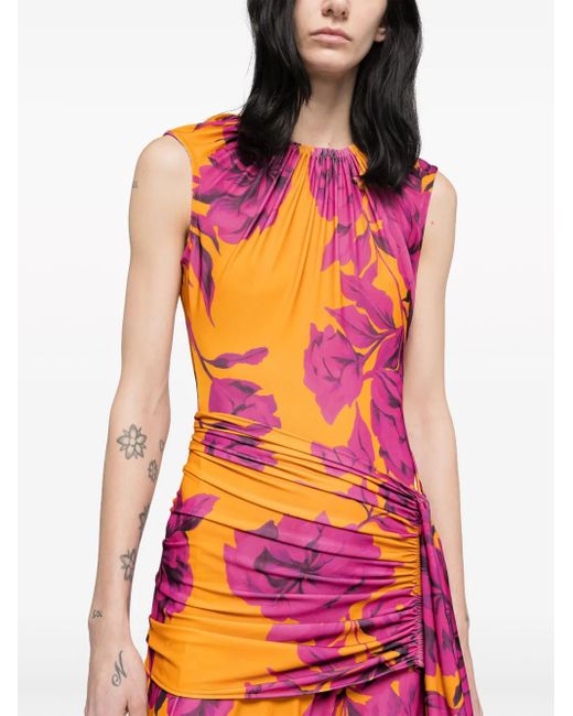 AZ FACTORY Red Bird Of Paradise Draped Dress