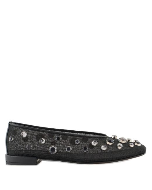 Ballerine Con Strass di Giorgio Armani in Black