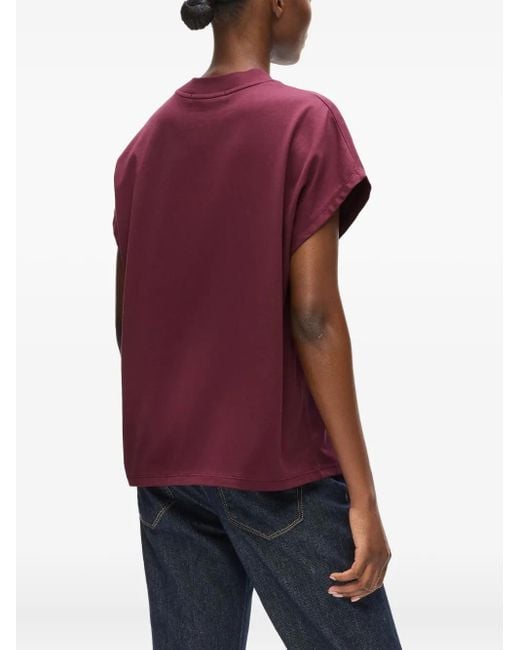 Karl Lagerfeld Red Autograph T-Shirt mit Stickerei