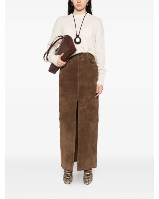 Allude Natural Round-Neck Cashmere Sweater