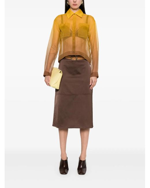 Max Mara Yellow Semi-Sheer Shirt