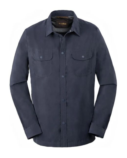 Moorer Blue Atlas Buttoned Shirt Jacket for men