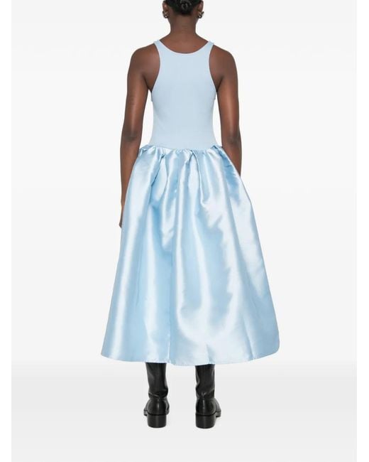 Marques'Almeida Blue Panelled Bubble-Skirt Dress