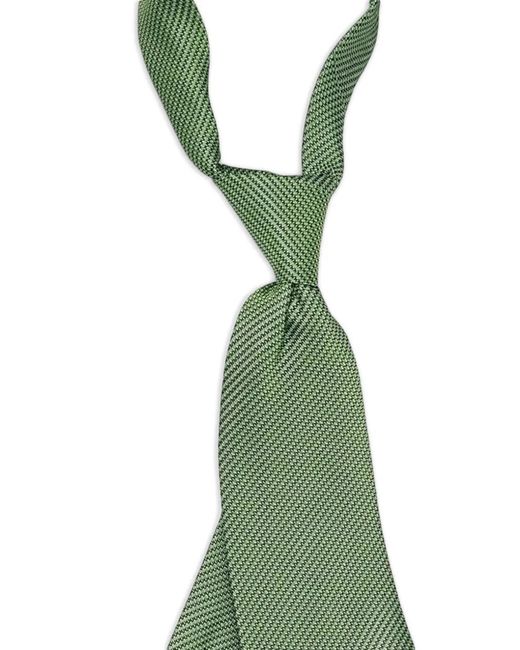 Doublet Green Textured-Finish Pointed-Tip Tie for men
