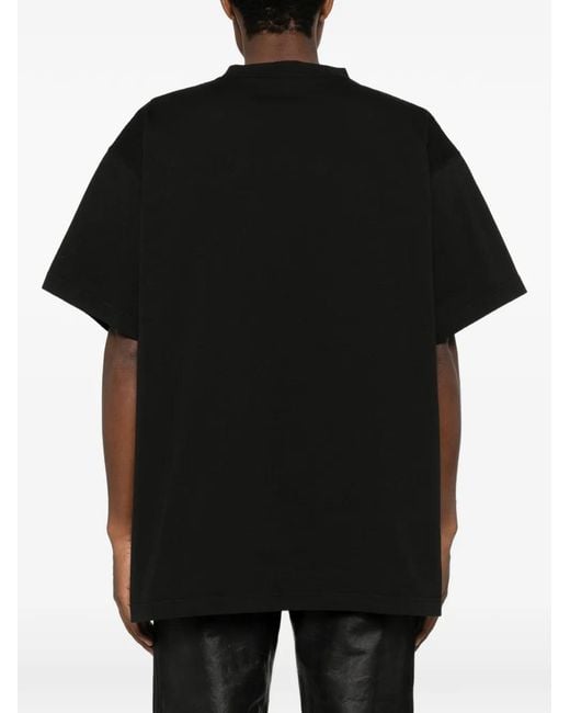 Balenciaga Black Graphic-Print T-Shirt for men
