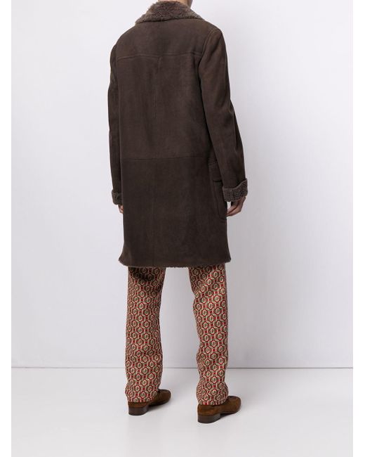 Gucci Black Shearling Trim Knee-length Coat for men
