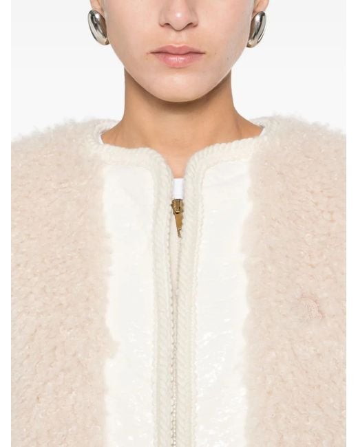 Moncler Natural Zip-Up Sleeveless Jacket