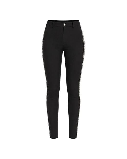 Philipp Plein Black Side-Stripe Trousers