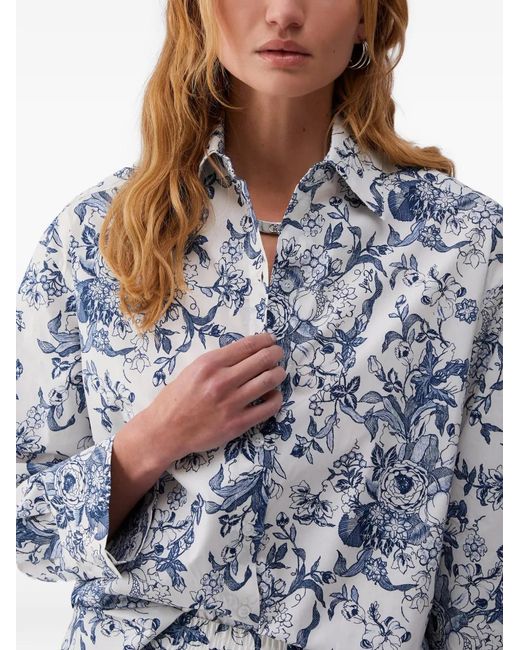 Liu Jo Blue Printed Poplin Shirt